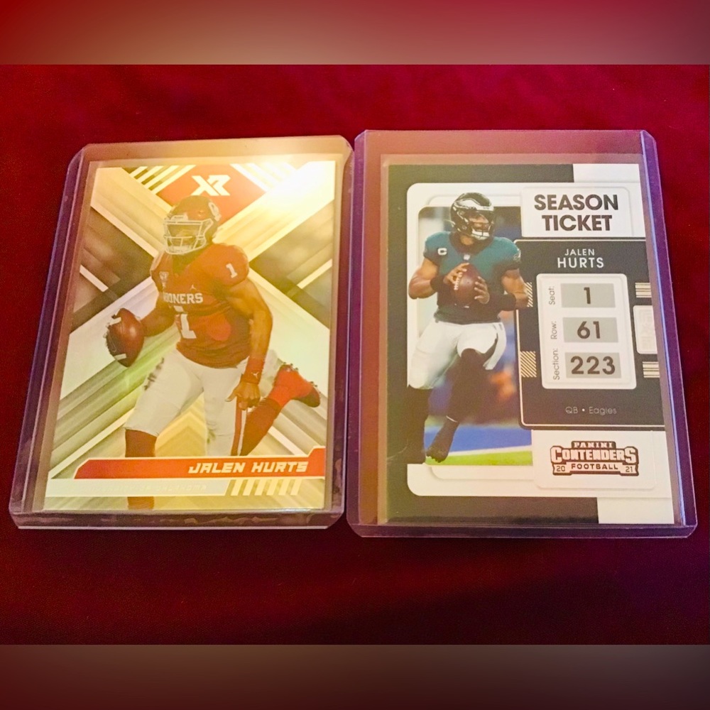 Jalen Hurts 2021 Panini Contender football & Panini XR-Philadelphia Eagl…